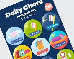 Daily Chore Magnet Set Magnetic Chore Chart Magnets Daily