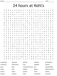 24 hours at kohl s word search wordmint