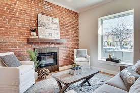 Exposed Brick Wall Living Room Design
