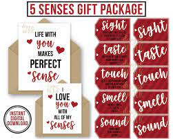 5 Senses Gift Tags Cards & Ideas Gift for Boyfriend Girlfriend Husband or  Wife Valentine's Gift Birthday Gift Anniversary Gift - Etsy
