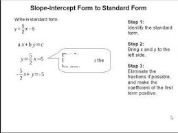 Slope Intercept Form To Standard Form 4