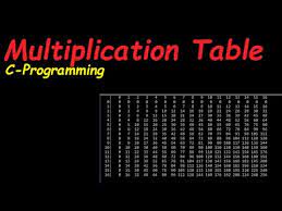 multiplication table in c you