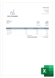 cleaning invoice templates