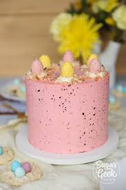 easter cake with speckled ercream