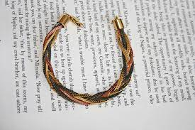 Braided Tri-color Metal Bracelet Gunmetal Copper Brass Chain - Etsy