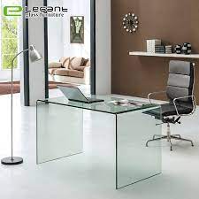 Clear Bent Glass Office Desk China