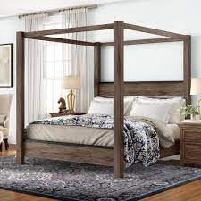 This canopy bed comes in your choice of sizes up to a california king bed. King Size Wood Canopy Beds You Ll Love In 2021 Wayfair