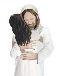Jésus-Christ étreignant une fille aux cheveux noirs Cadeau de - Etsy France