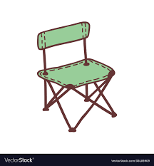 hand drawn cing chair sketch colored
