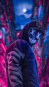 led mask neon hacker hd phone