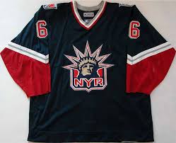 There were two forms, one in navy and one in white that is very hard to find today. The Best New York Rangers Who Donned Lady Liberty