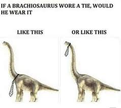 If A Brachiosaurus Wore A Tie Would He Wear It Like This Or