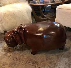 Antique Hand Crafted Wooden Hippo