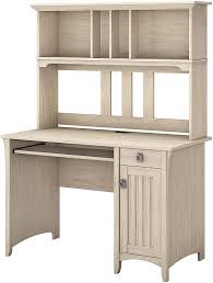 Blend a brown desk with a leather chair, a brown bookshelf and more. Amazon Com Bush Furniture Salinas Small Computer Desk With Hutch Antique White Furniture Decor