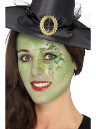 green pretty witch make up halloween
