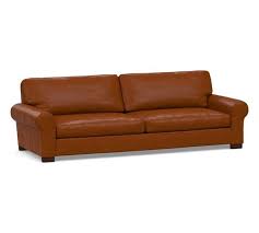 Turner Roll Arm Leather Sofa Rolled