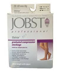 Failure to wear your stockings or lymphedema garment may cause your condition to become more severe. Jobst Vairox 30 40 Mmhg Open Toe Knee High Support Sock With Zipper 11447 Size Medium A Short For Sale Online Ebay