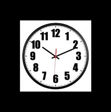 Wall Clock Black Numbers On White Face 30cm