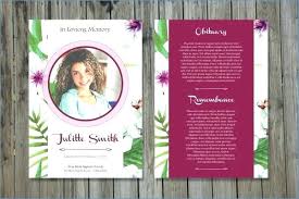 Funeral Brochure Template Word Obituary Card Templates Free