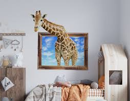 Wall Decal Giraffe Entering Through The