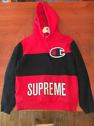Find supreme hoodie and off white hoodie from a vast selection of hoodies & sweatshirts. Supreme Supreme X Champion Ss14 Hoodie Pullover Red Black Grailed