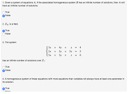 Solved 1 Given A System Of Equations A