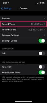 change frame rate of iphone s camera