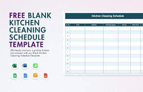 kitchen cleaning schedule template in