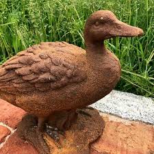 Cast Iron Puddle Duck Statue Home