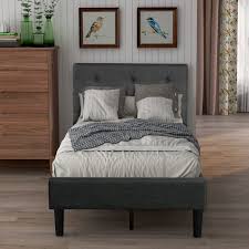 Invest in comfortable, restful sleep for your family with mattresses that suit individual sleeping styles and preferred levels of firmness. Twin Bed Frame With Headboard Heavy Duty Fabric Upholstered Twin Platform Bed Frame Mattress Foundation With Wood Slat Support For Adults Teens Children No Box Spring Required L4705 Walmart Com Walmart Com