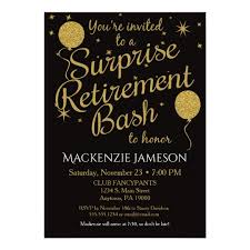 Surprise Retirement Party Invitation Gold Balloons Zazzle Com