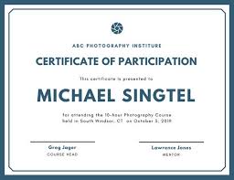 Certificate Of Participation Wording Samples Customize 40 Attendance