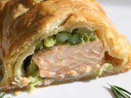 Salmon En Croute Recipe With Asparagus gambar png