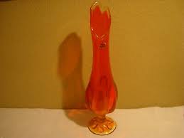 gorgeous orange viking art glass vase