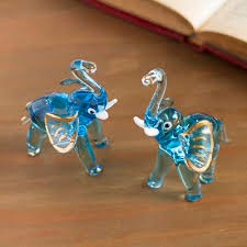 gilded blown glass elephant figurines
