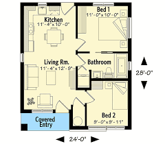 Two Bedroom Tiny Modern House Plan