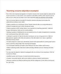 Teacher  Resume Objective Statement for Teachers