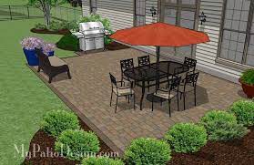 large rectangular paver patio design