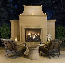 Backyard With An Outdoor Gas Fireplace