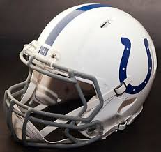 Nfl indianapolis colts helmet badge iron on sew on embroidered patch #752. Custom Indianapolis Colts Nfl Riddell Full Size Speed Football Helmet Ebay