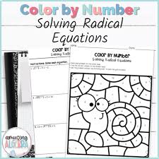 Solving Radical Equations Coloring