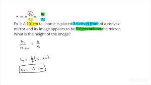 Height Of An Image For A Convex Mirror