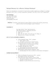 College Resume Template For High School Students Resume Sample With