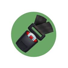 Vector Black Seat Belt On Green Icon