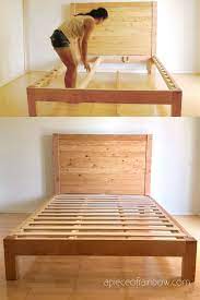 diy bed frame wood headboard 1500