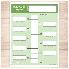 Printable Debt Payoff Progress Bar Green Chart For Paying