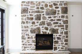 diy over grouted stone fireplace