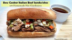 slow cooker italian beef sandwiches