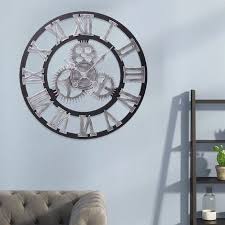 Livingandhome Metal Vintage Wall Clock