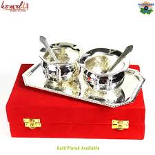 silver plated tie bowls gift set